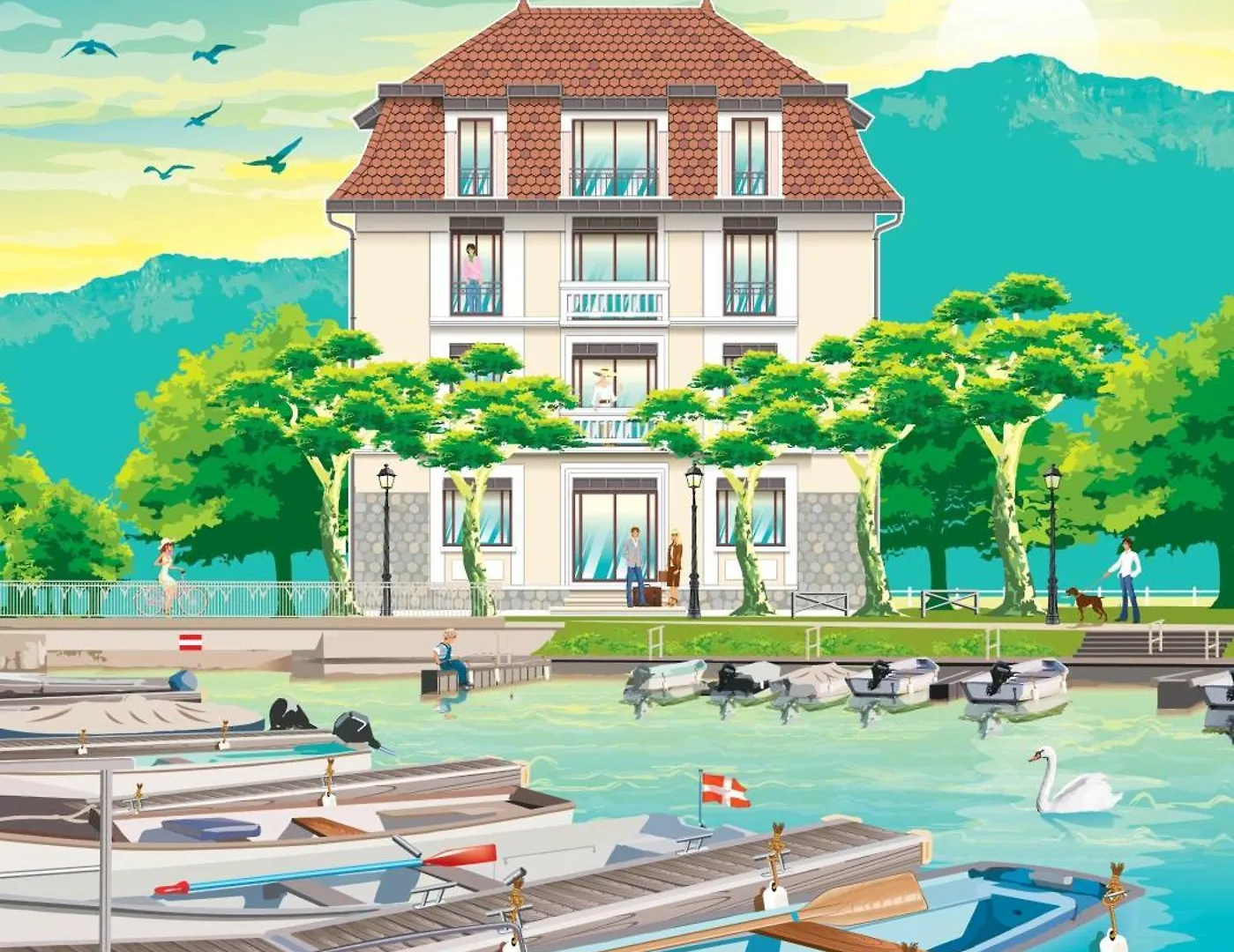 La Villa Du Petit Port - Appartements & Chambres Aix-les-Bains France